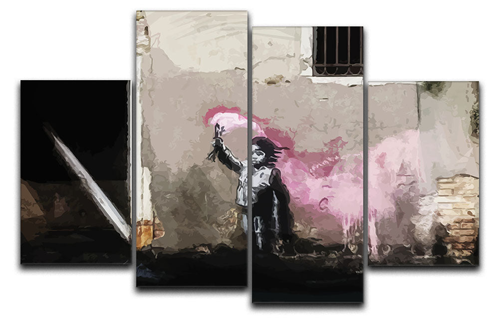 Banksy Migrant Child Venice 4 Split Panel Canvas - Canvas Art Rocks - 1