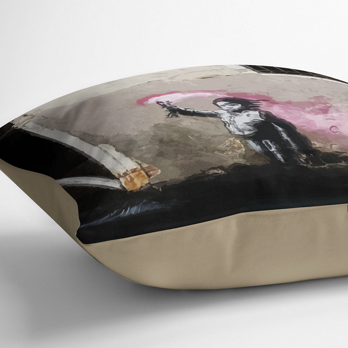 Banksy Migrant Child Venice Cushion - Canvas Art Rocks - 2