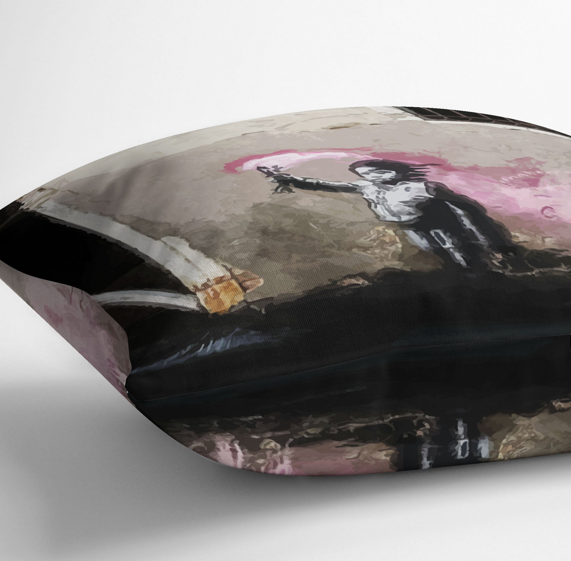 Banksy Migrant Child Venice Cushion - Canvas Art Rocks - 3