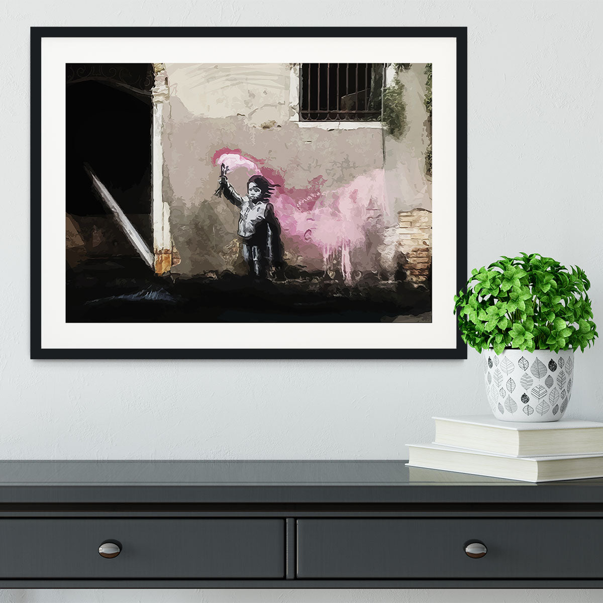 Banksy Migrant Child Venice Framed Print - Canvas Art Rocks - 1
