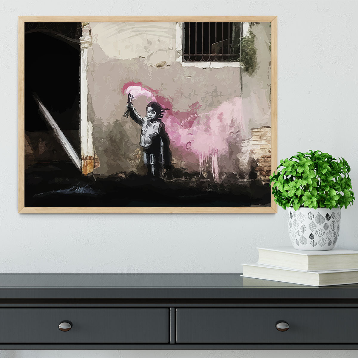Banksy Migrant Child Venice Framed Print - Canvas Art Rocks - 4