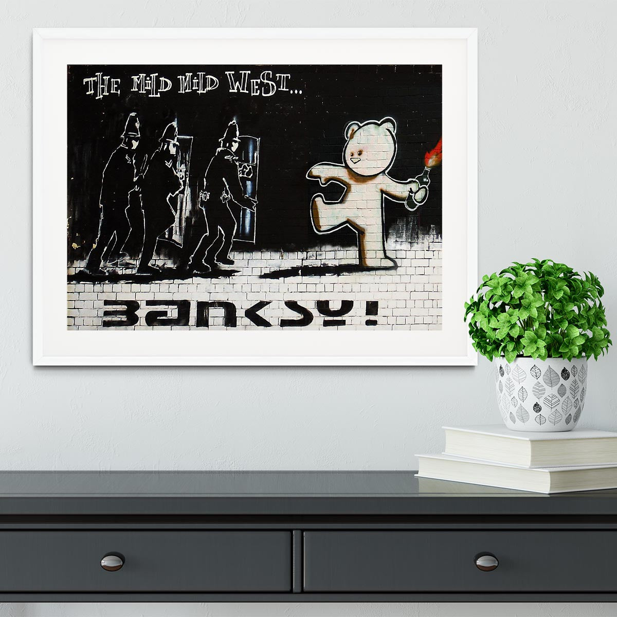 Banksy Mild Mild West Framed Print - Canvas Art Rocks - 5