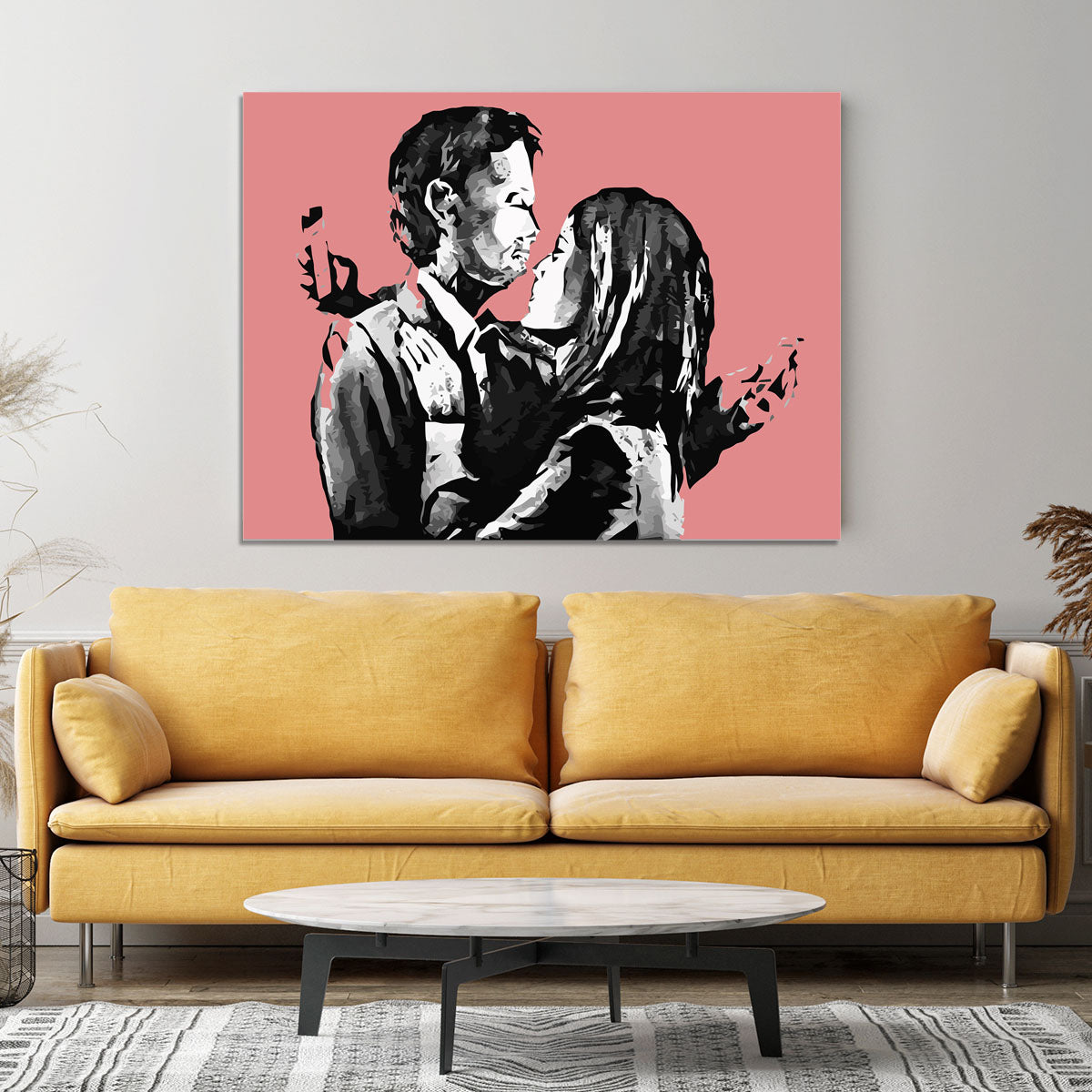 Banksy Mobile Lovers Red Canvas Print or Poster - Canvas Art Rocks - 4