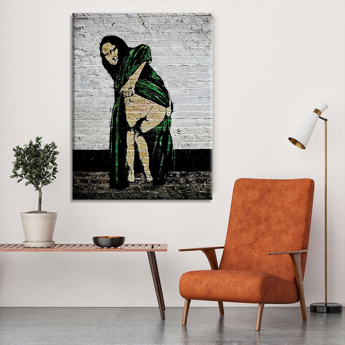 Banksy Mona Lisa Showing Her Backside Canvas Print or Poster