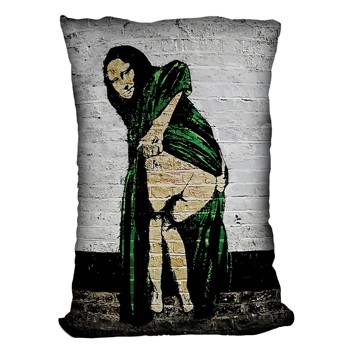 Banksy Mona Lisa Showing Her Backside Cushion - Canvas Art Rocks - 4