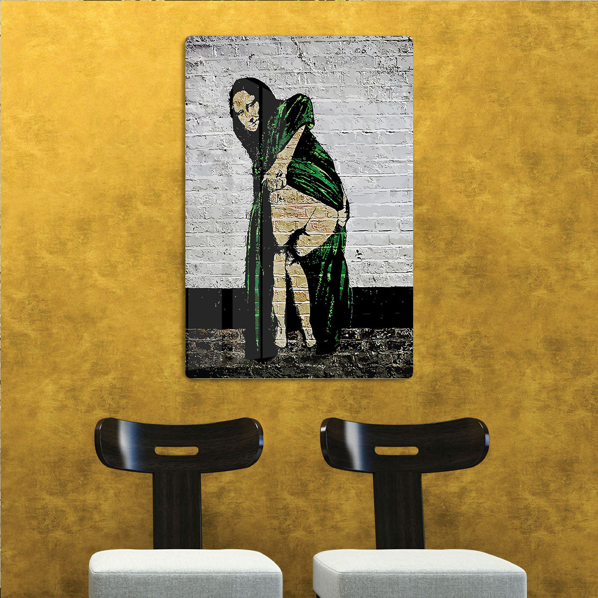 Banksy Mona Lisa Showing Her Backside HD Metal Print - Canvas Art Rocks - 2