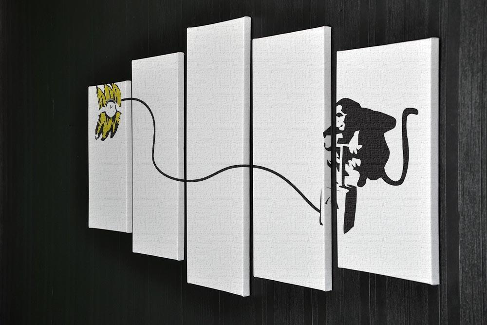 Banksy Monkey Banana Bomb 5 Split Panel Canvas - Canvas Art Rocks - 2