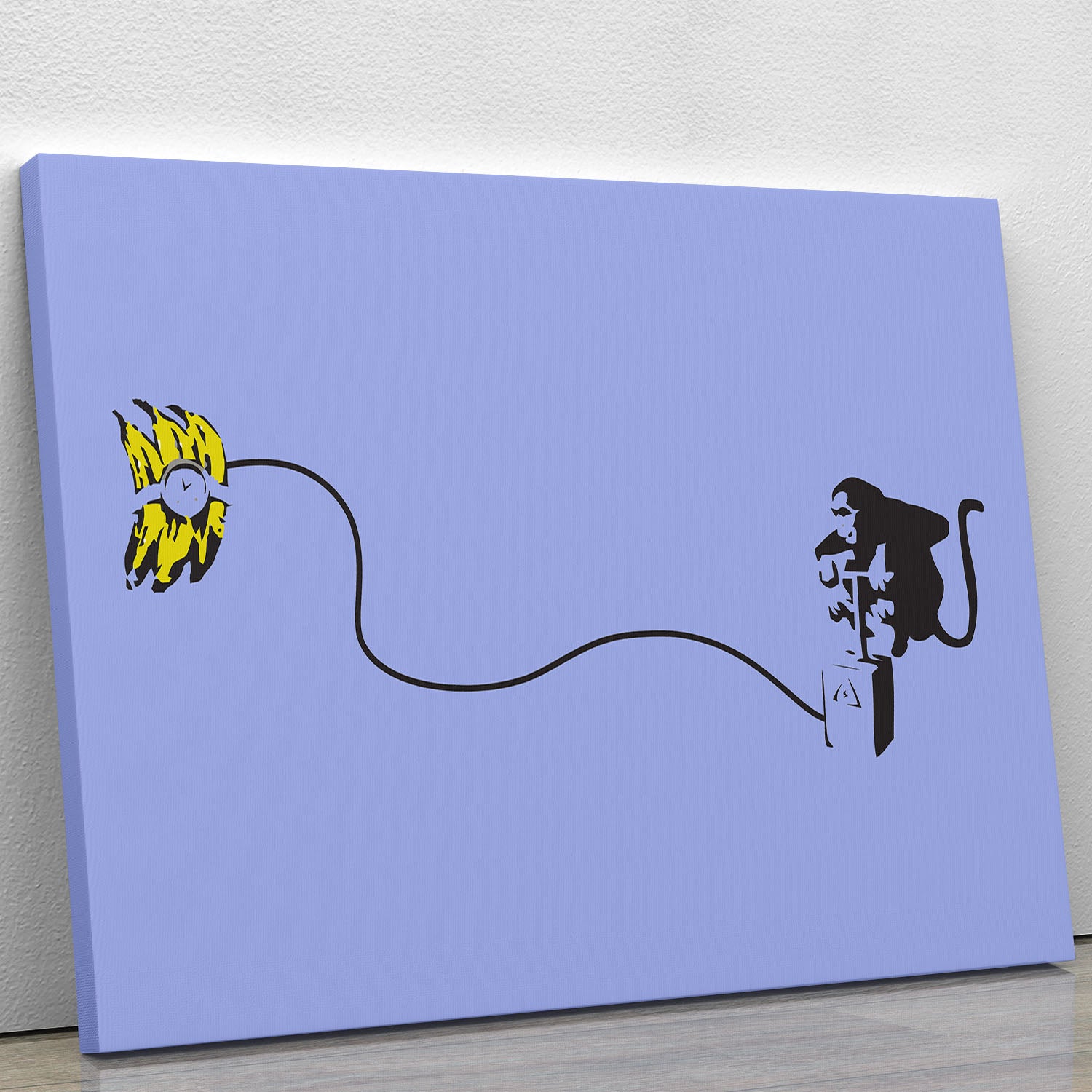 Banksy Monkey Banana Bomb Blue Canvas Print or Poster - Canvas Art Rocks - 1
