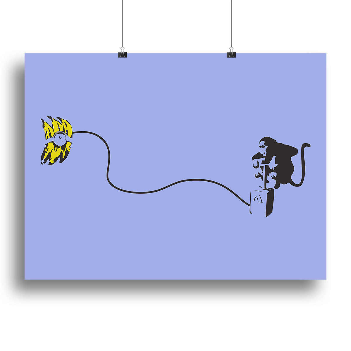 Banksy Monkey Banana Bomb Blue Canvas Print or Poster - Canvas Art Rocks - 2