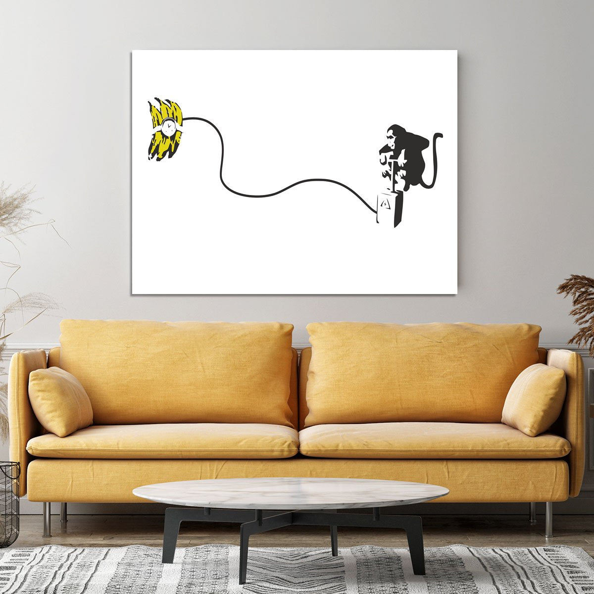 Banksy Monkey Banana Bomb Canvas Print or Poster
