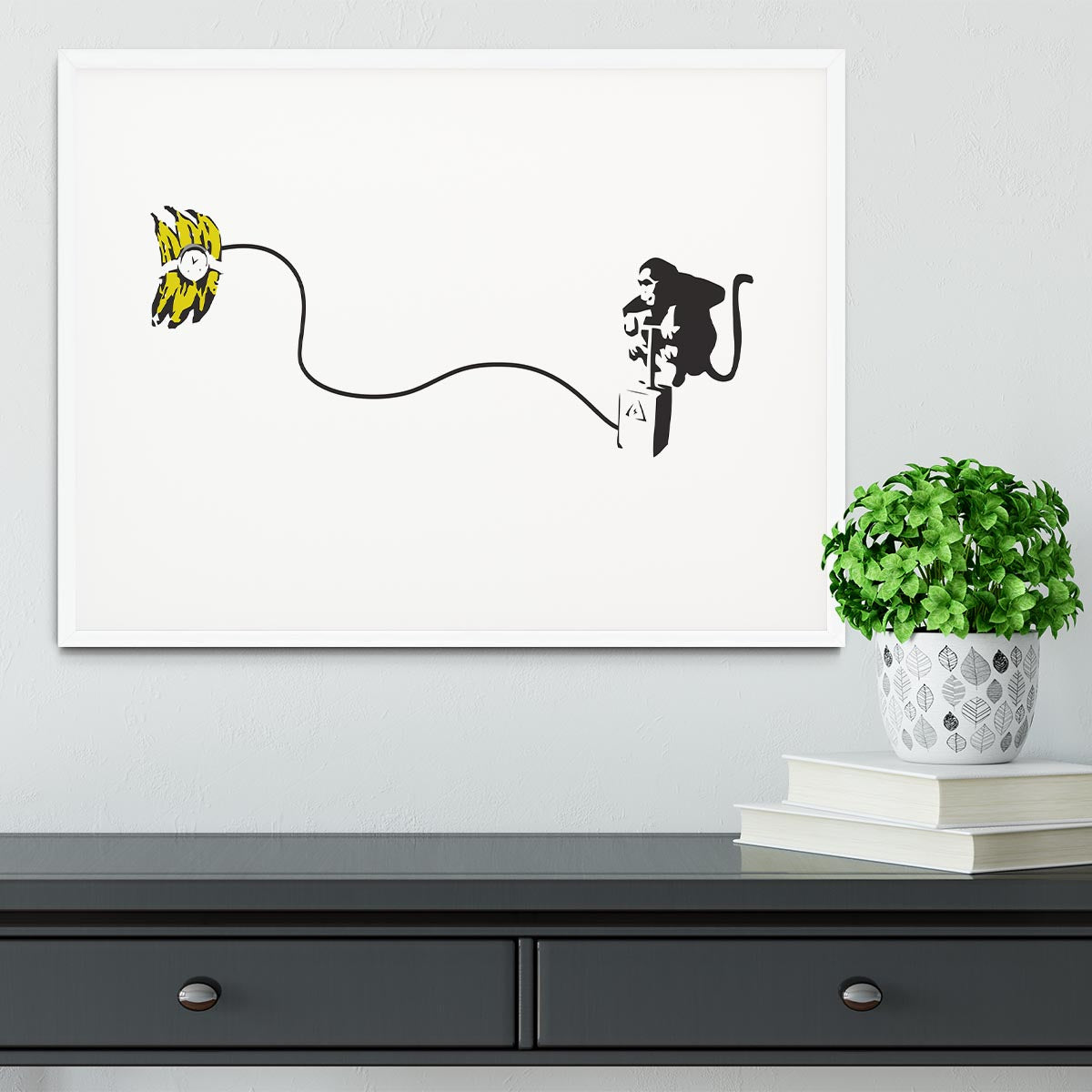 Banksy Monkey Banana Bomb Framed Print - Canvas Art Rocks - 5