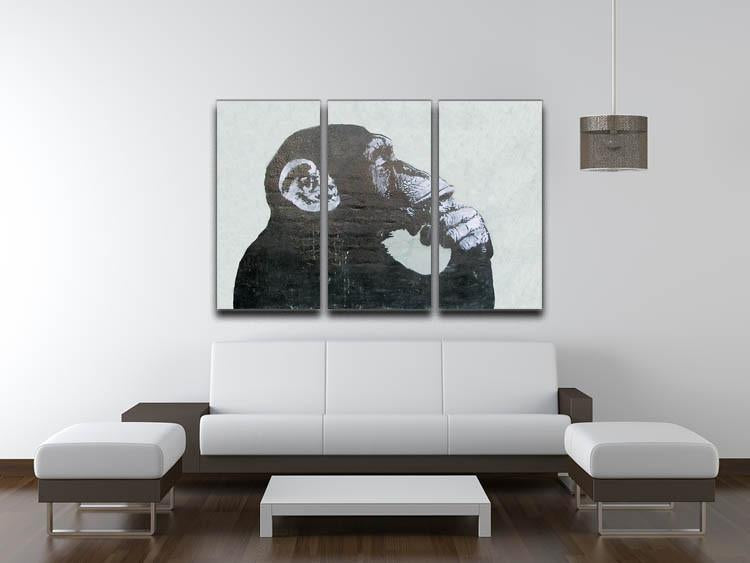 Banksy The Thinker Monkey 3 Split Canvas Print - Canvas Art Rocks