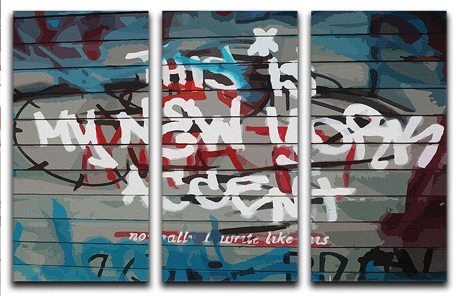 Banksy New York Accent 3 Split Panel Canvas Print - Canvas Art Rocks - 1