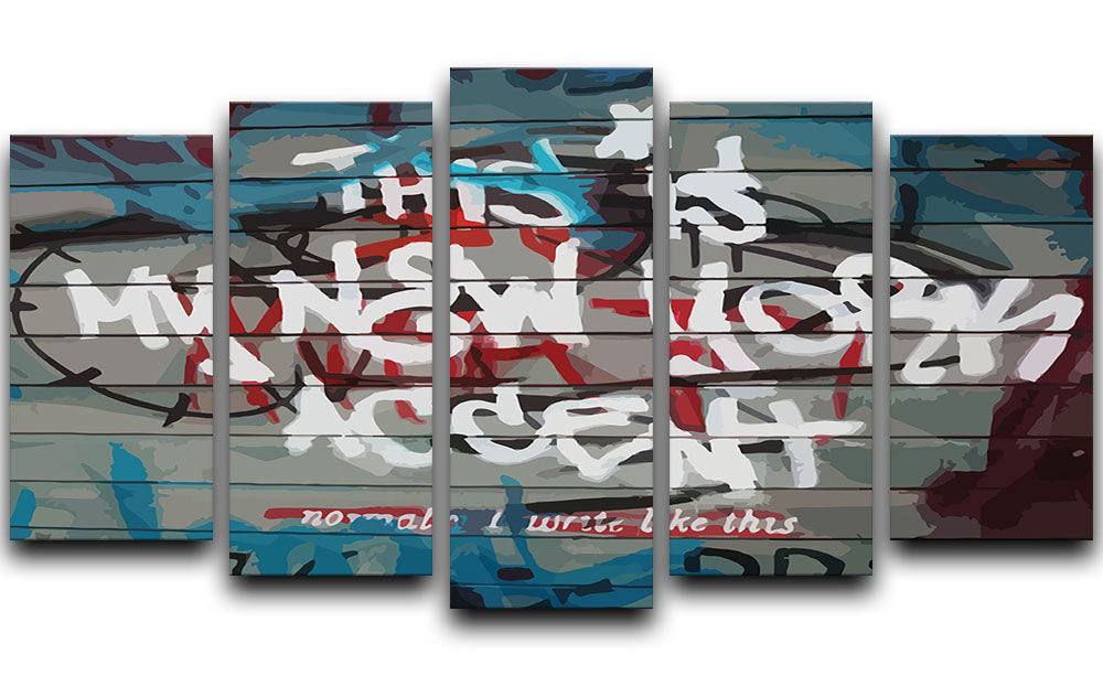 Banksy New York Accent 5 Split Panel Canvas - Canvas Art Rocks - 1