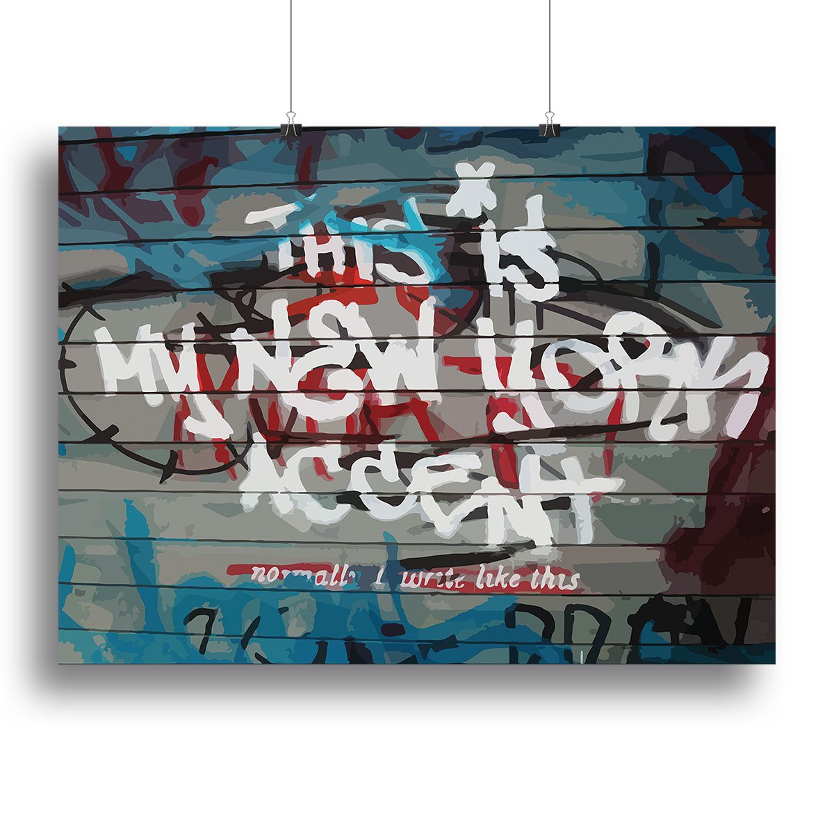 Banksy New York Accent Canvas Print or Poster