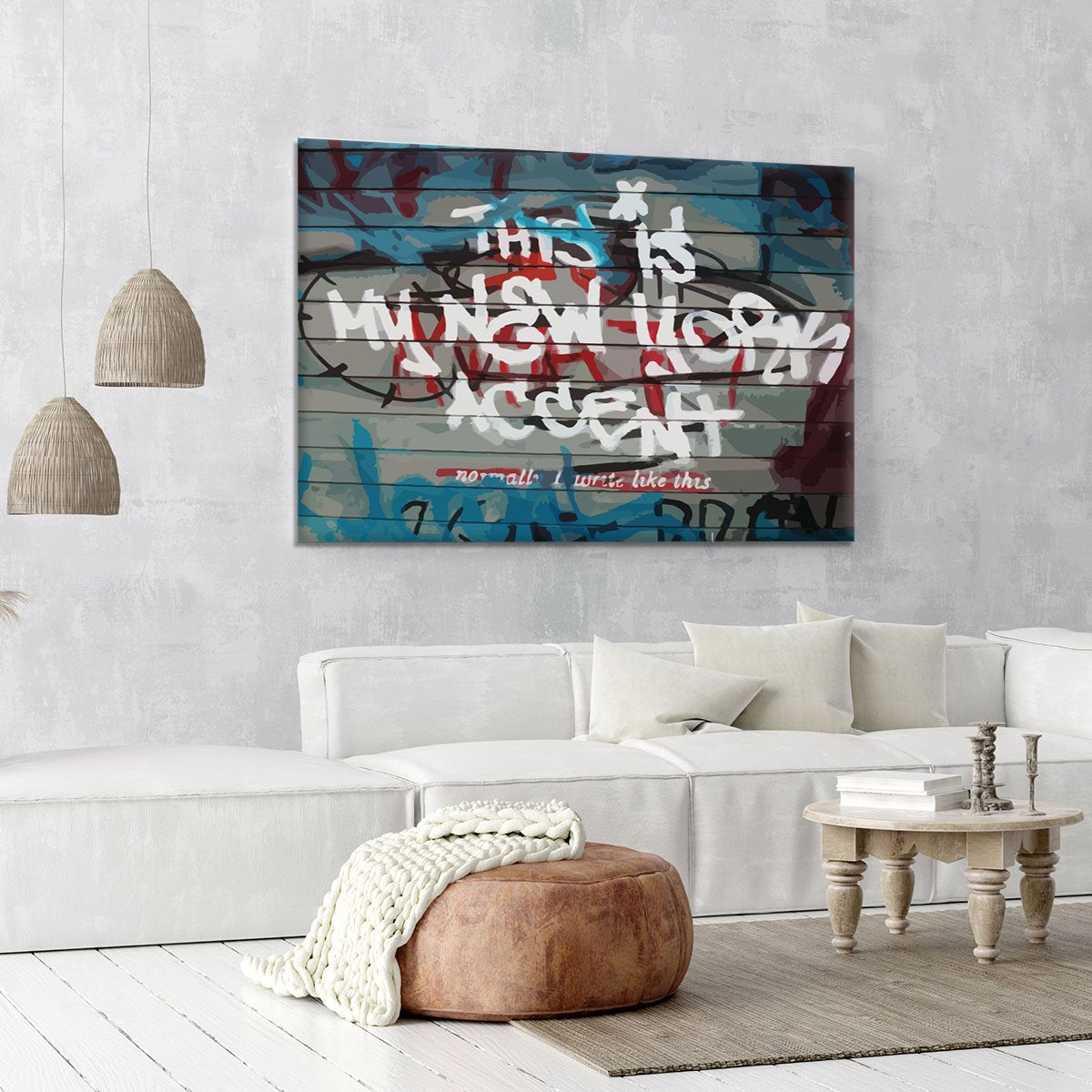 Banksy New York Accent Canvas Print or Poster