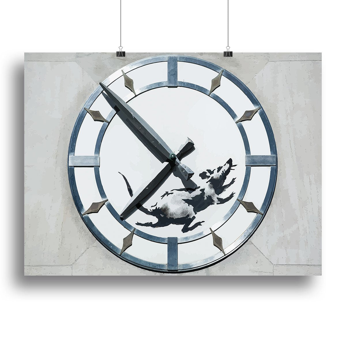 Banksy New York Clock Rat Canvas Print or Poster
