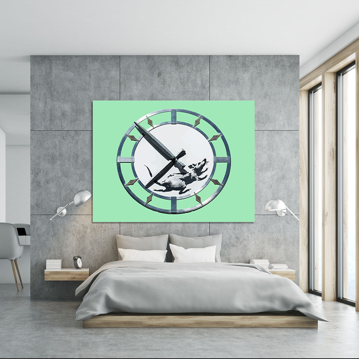Banksy New York Clock Rat Green Canvas Print or Poster - Canvas Art Rocks - 5
