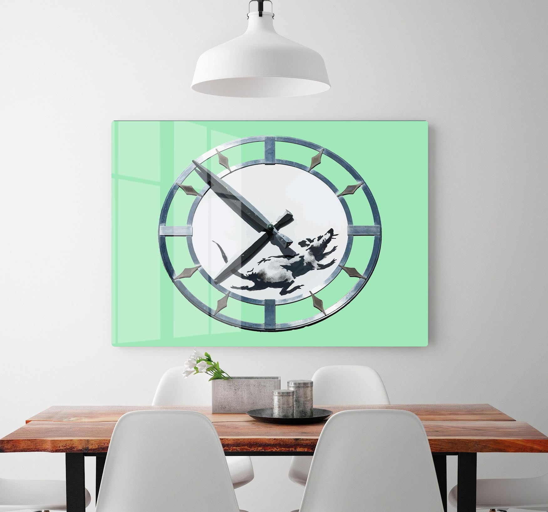 Banksy New York Clock Rat Green Acrylic Block - Canvas Art Rocks - 2
