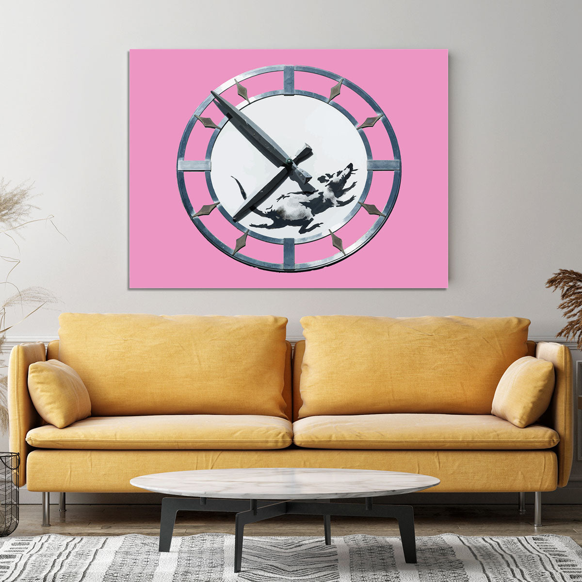 Banksy New York Clock Rat Pink Canvas Print or Poster - Canvas Art Rocks - 4