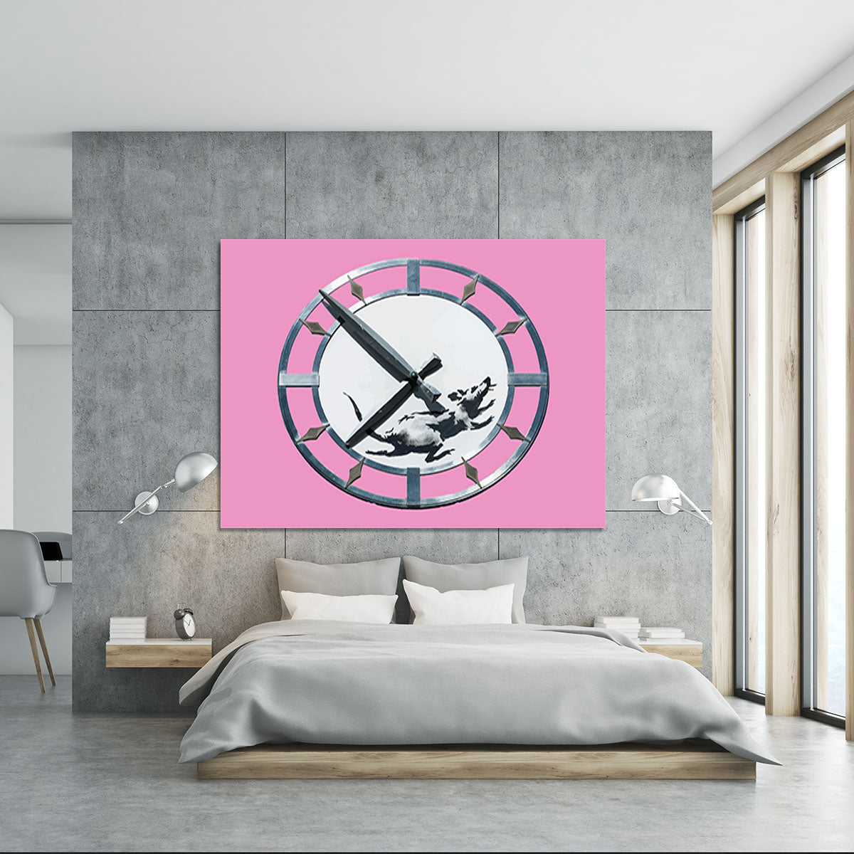 Banksy New York Clock Rat Pink Canvas Print or Poster - Canvas Art Rocks - 5