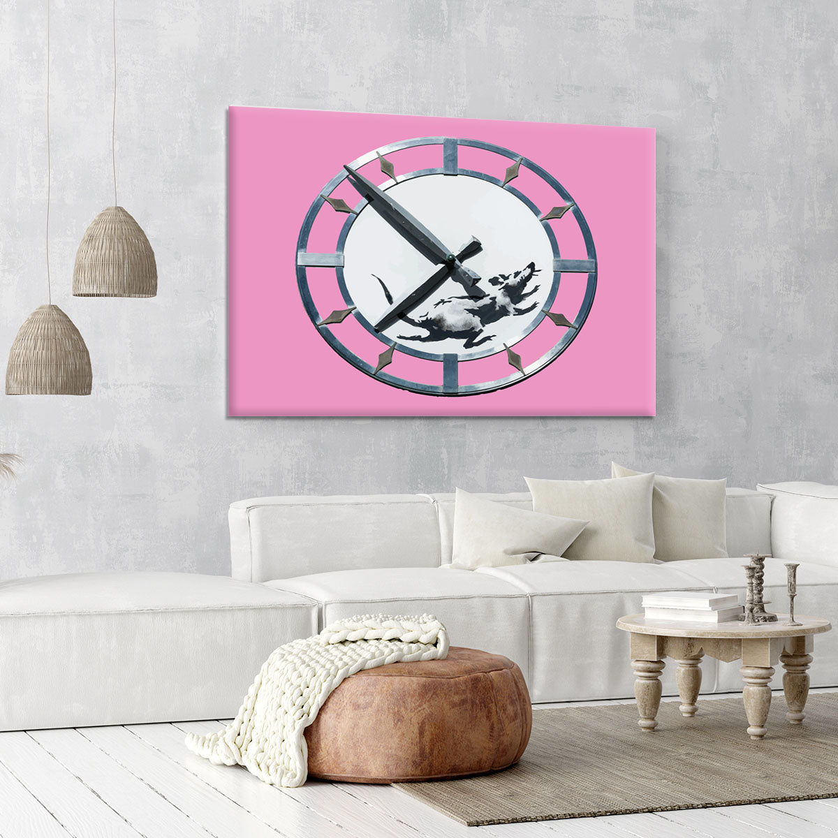 Banksy New York Clock Rat Pink Canvas Print or Poster - Canvas Art Rocks - 6
