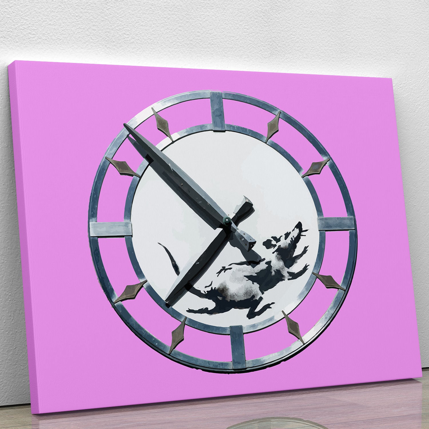 Banksy New York Clock Rat Purple Canvas Print or Poster - Canvas Art Rocks - 1