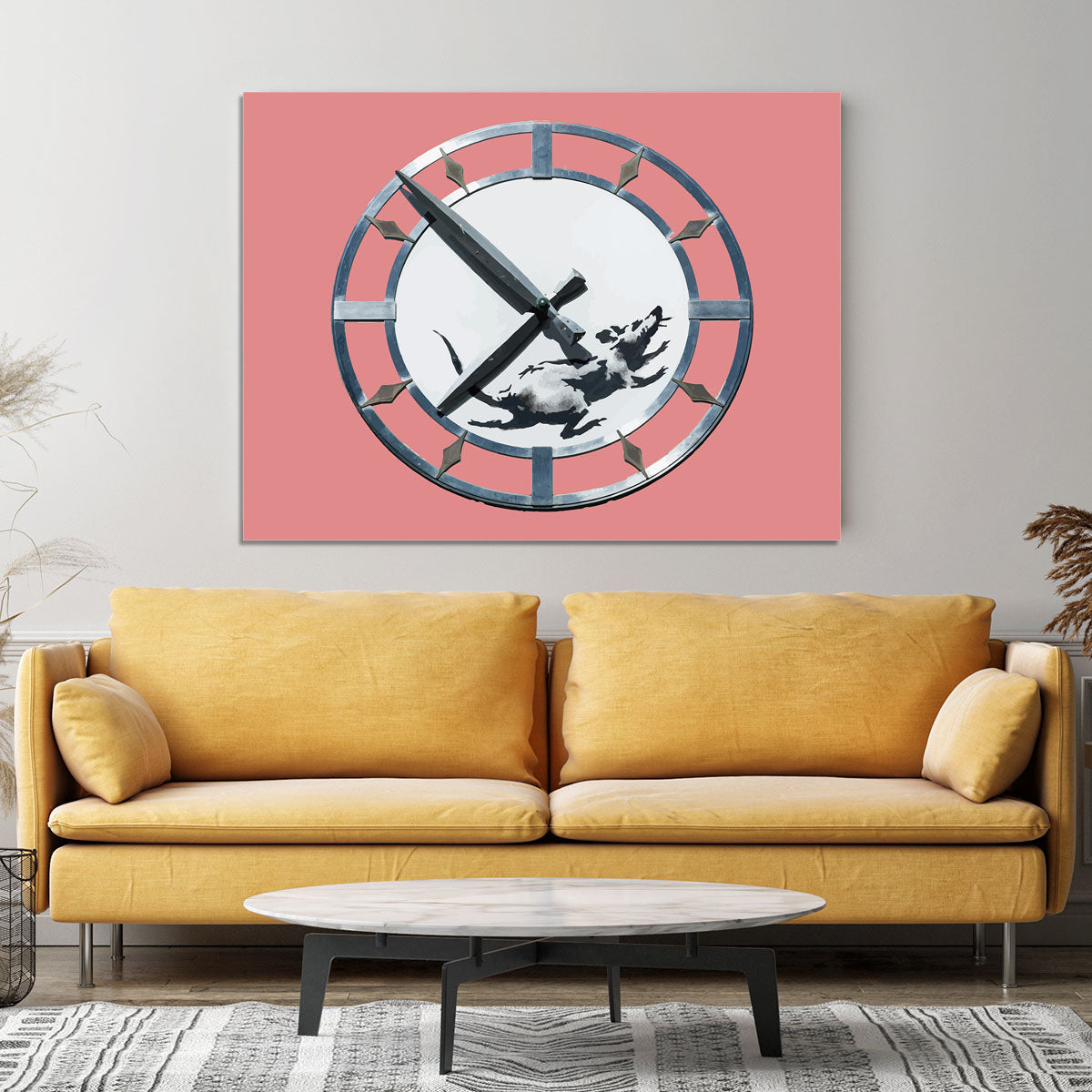 Banksy New York Clock Rat Red Canvas Print or Poster - Canvas Art Rocks - 4