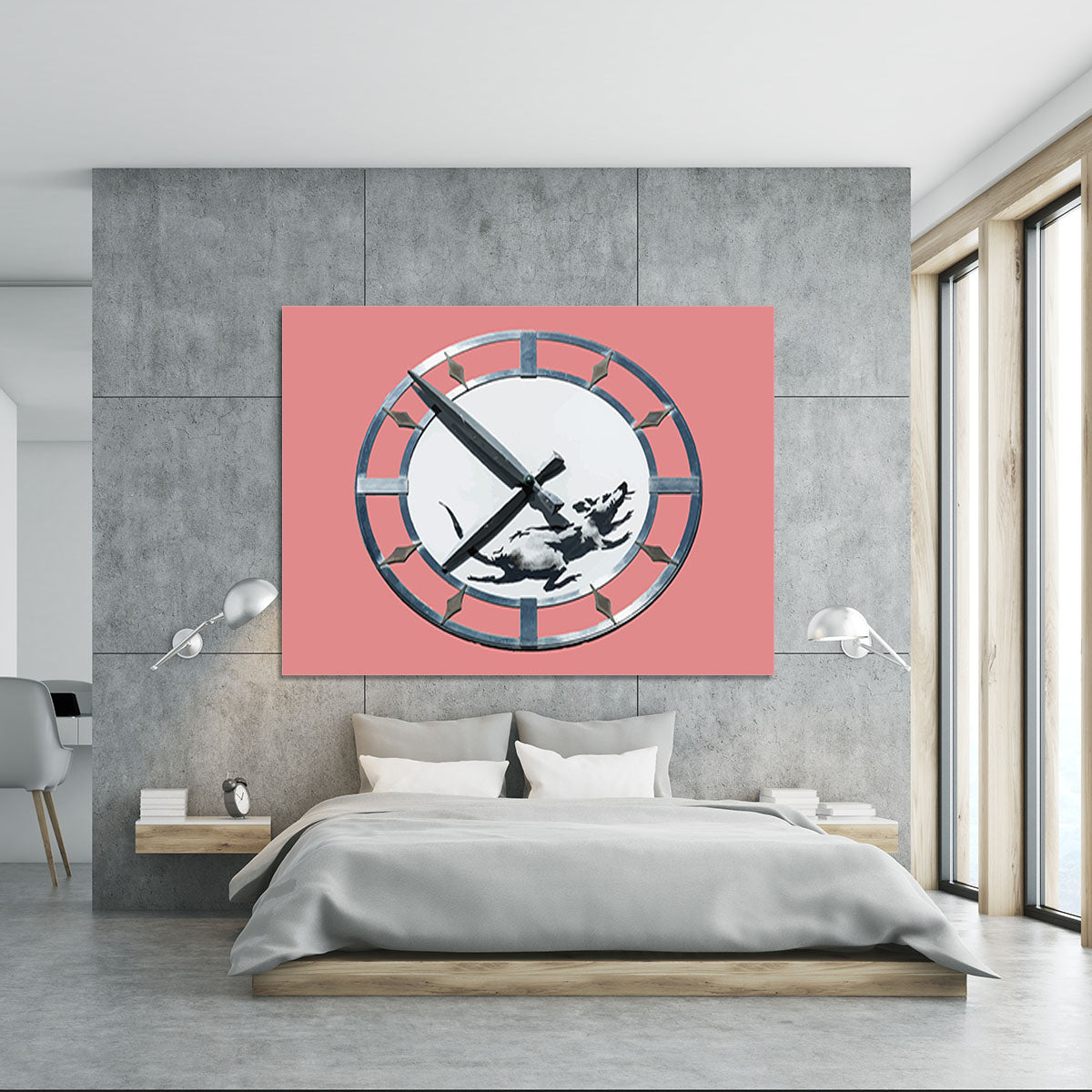 Banksy New York Clock Rat Red Canvas Print or Poster - Canvas Art Rocks - 5
