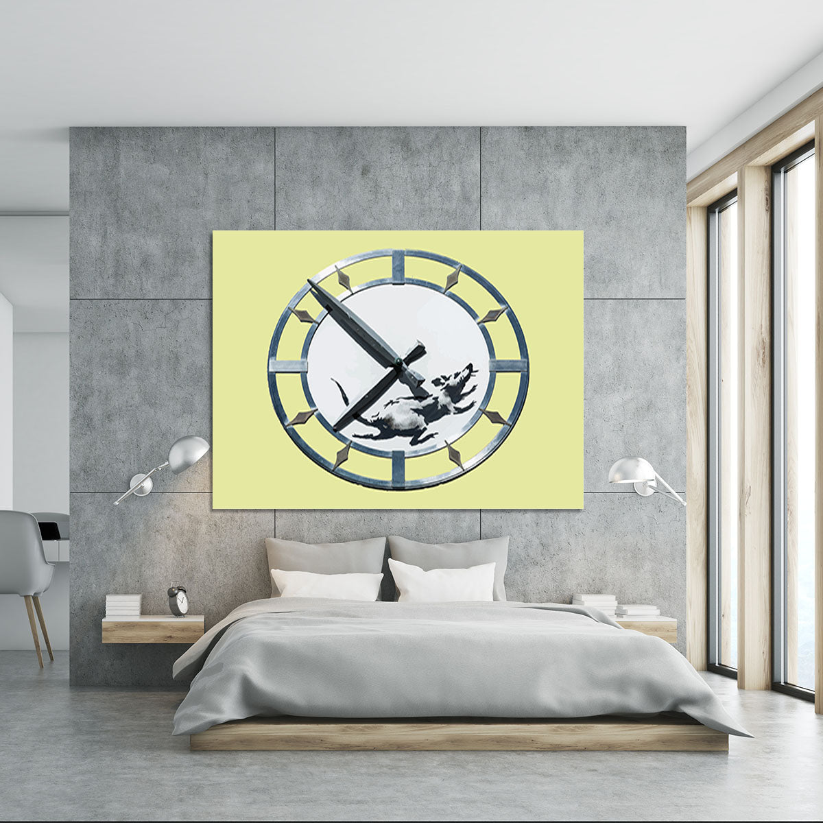 Banksy New York Clock Rat Yellow Canvas Print or Poster - Canvas Art Rocks - 5