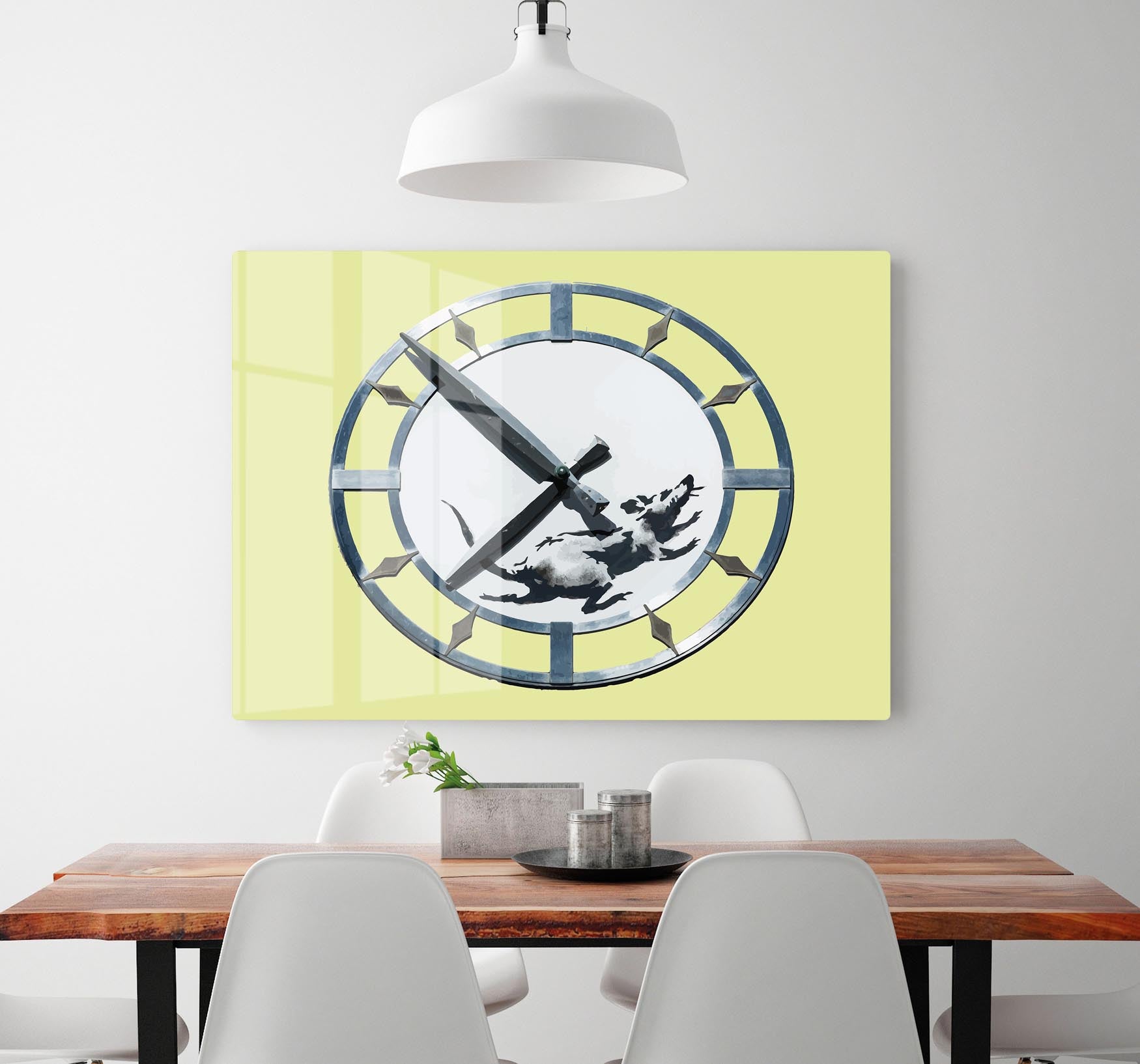Banksy New York Clock Rat Yellow Acrylic Block - Canvas Art Rocks - 2