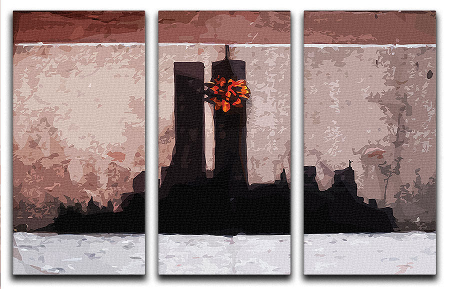 Banksy New York Twin Towers 3 Split Panel Canvas Print - Canvas Art Rocks - 1