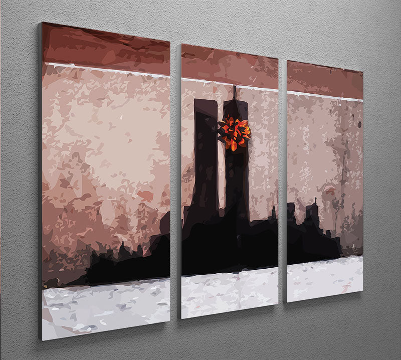 Banksy New York Twin Towers 3 Split Panel Canvas Print - Canvas Art Rocks - 2
