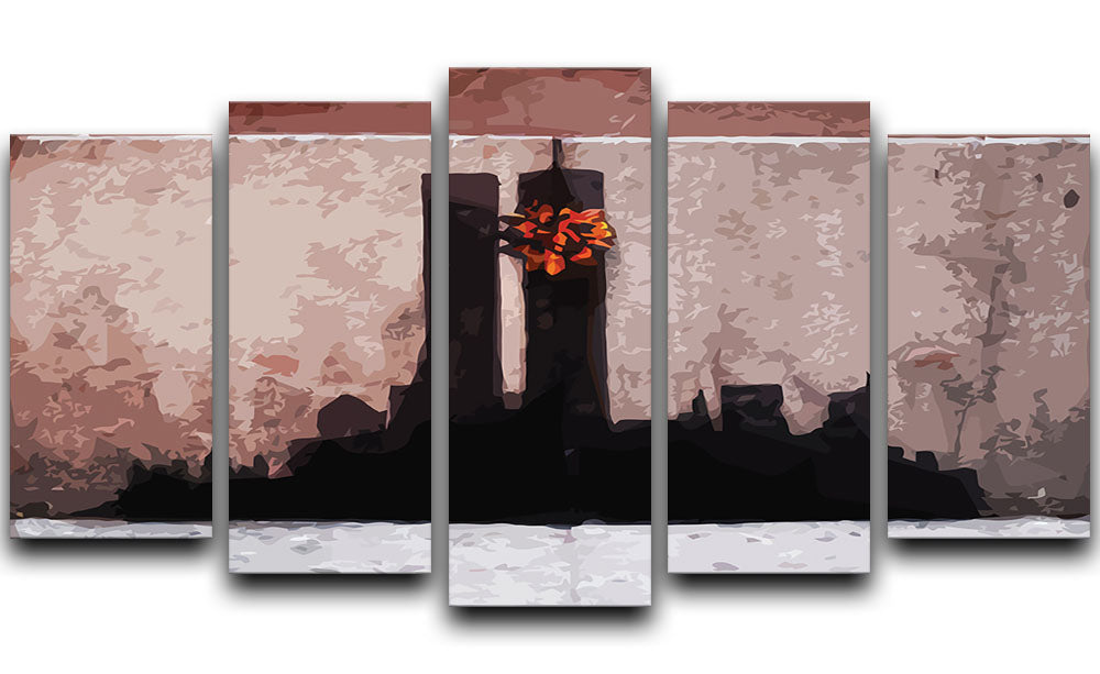 Banksy New York Twin Towers 5 Split Panel Canvas - Canvas Art Rocks - 1
