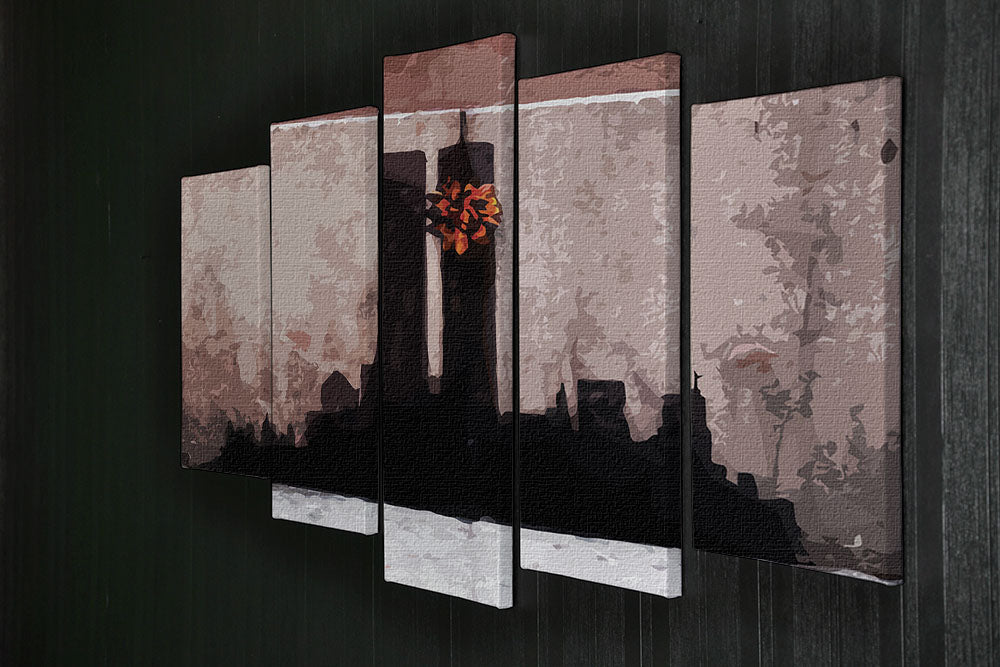 Banksy New York Twin Towers 5 Split Panel Canvas - Canvas Art Rocks - 2