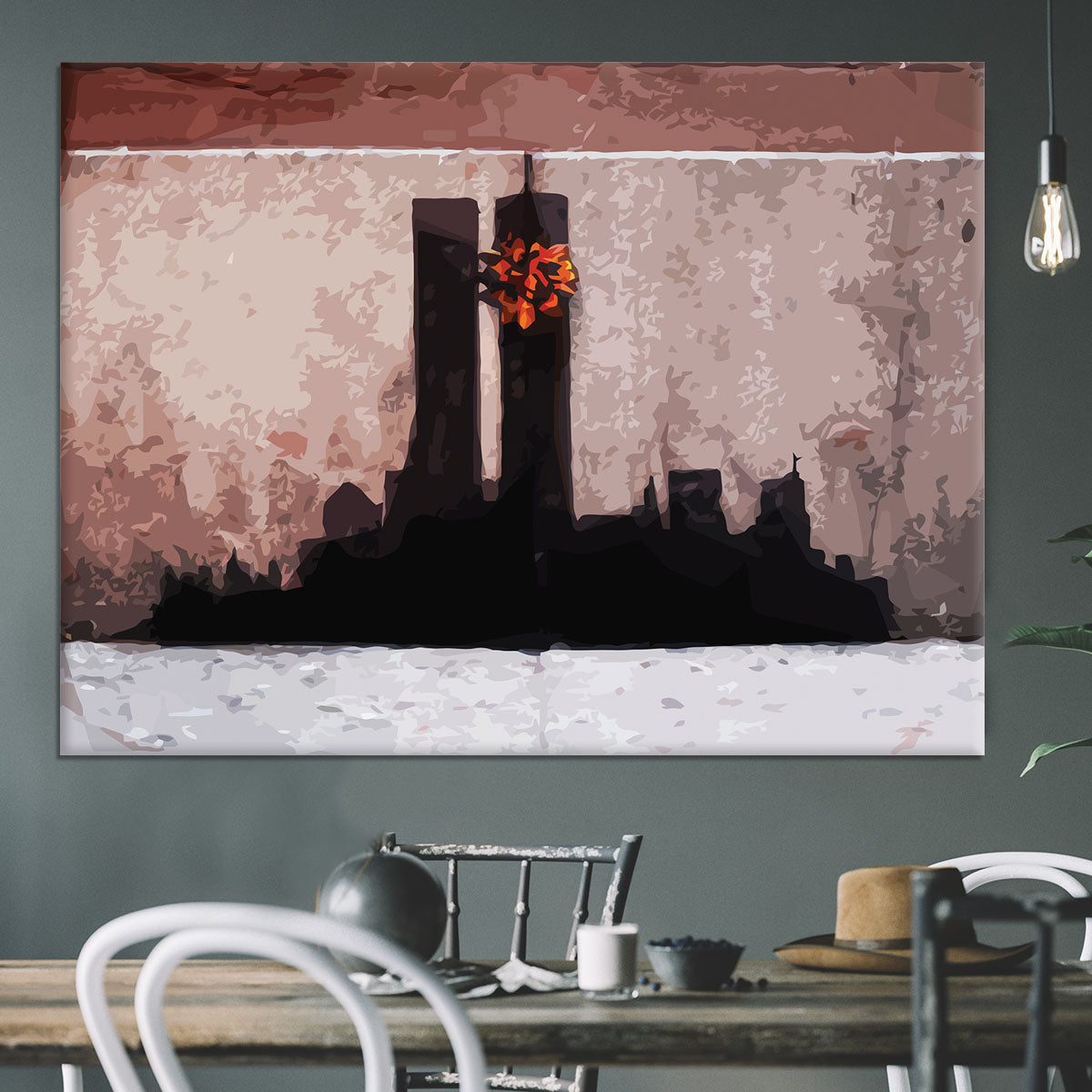 Banksy New York Twin Towers Canvas Print or Poster - Canvas Art Rocks - 3