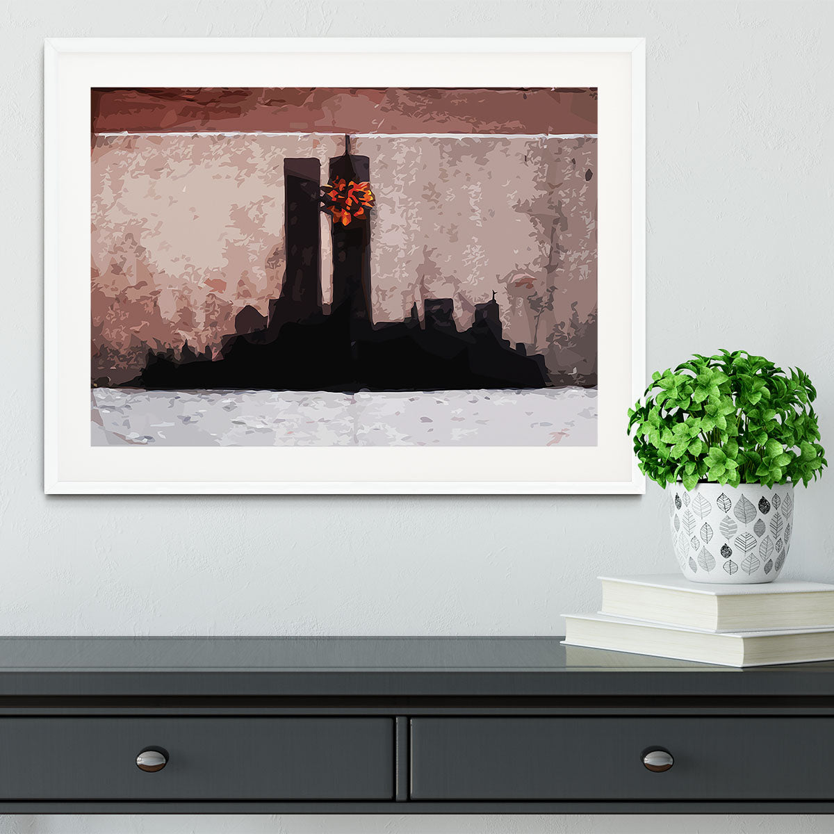 Banksy New York Twin Towers Framed Print - Canvas Art Rocks - 5