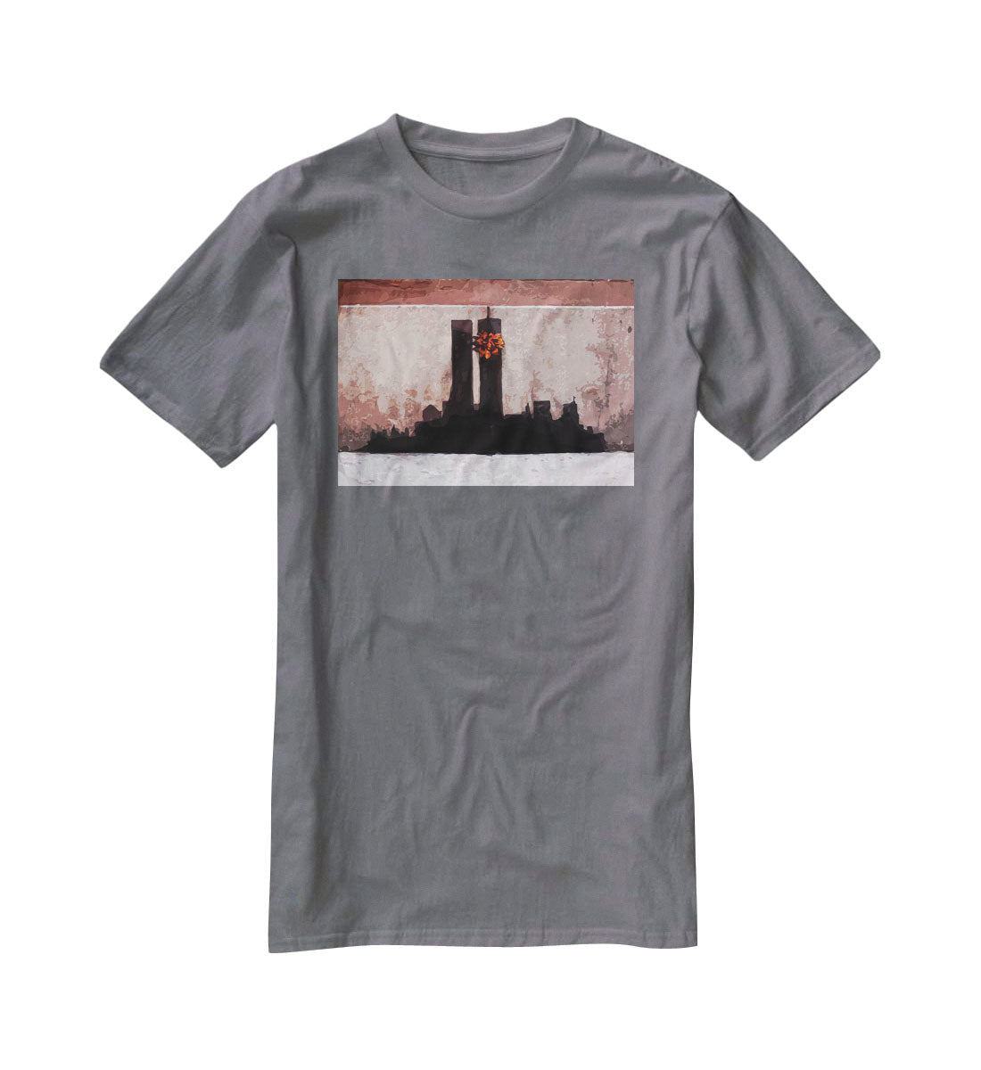 Banksy New York Twin Towers T-Shirt - Canvas Art Rocks - 3