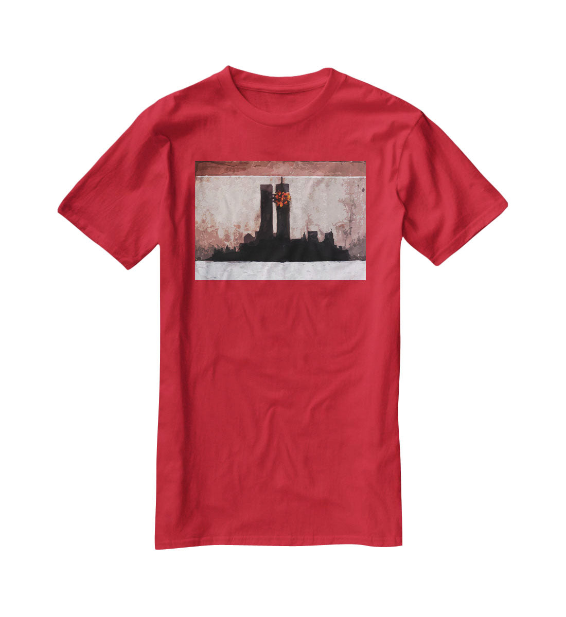 Banksy New York Twin Towers T-Shirt - Canvas Art Rocks - 4