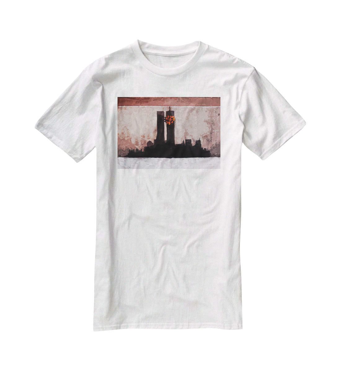 Banksy New York Twin Towers T-Shirt - Canvas Art Rocks - 5