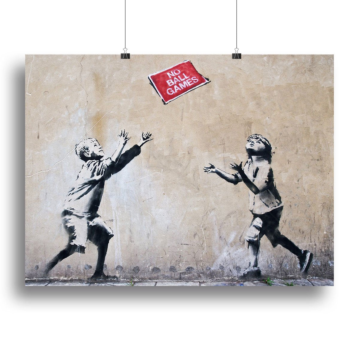 Banksy No Ball Games Canvas Print or Poster