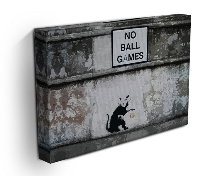 Banksy No Ball Games Rat Canvas Print or Poster - Canvas Art Rocks - 3