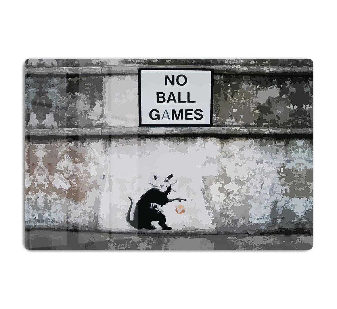Banksy No Ball Games Rat HD Metal Print - Canvas Art Rocks - 1