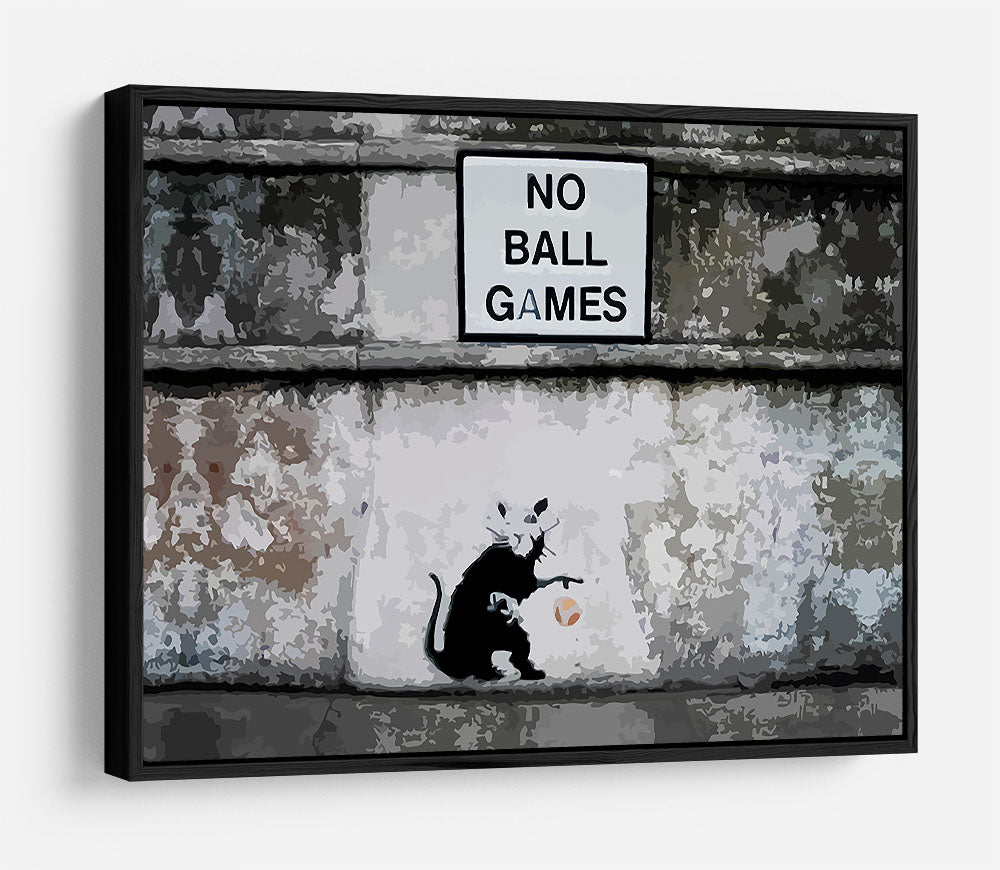 Banksy No Ball Games Rat HD Metal Print - Canvas Art Rocks - 6