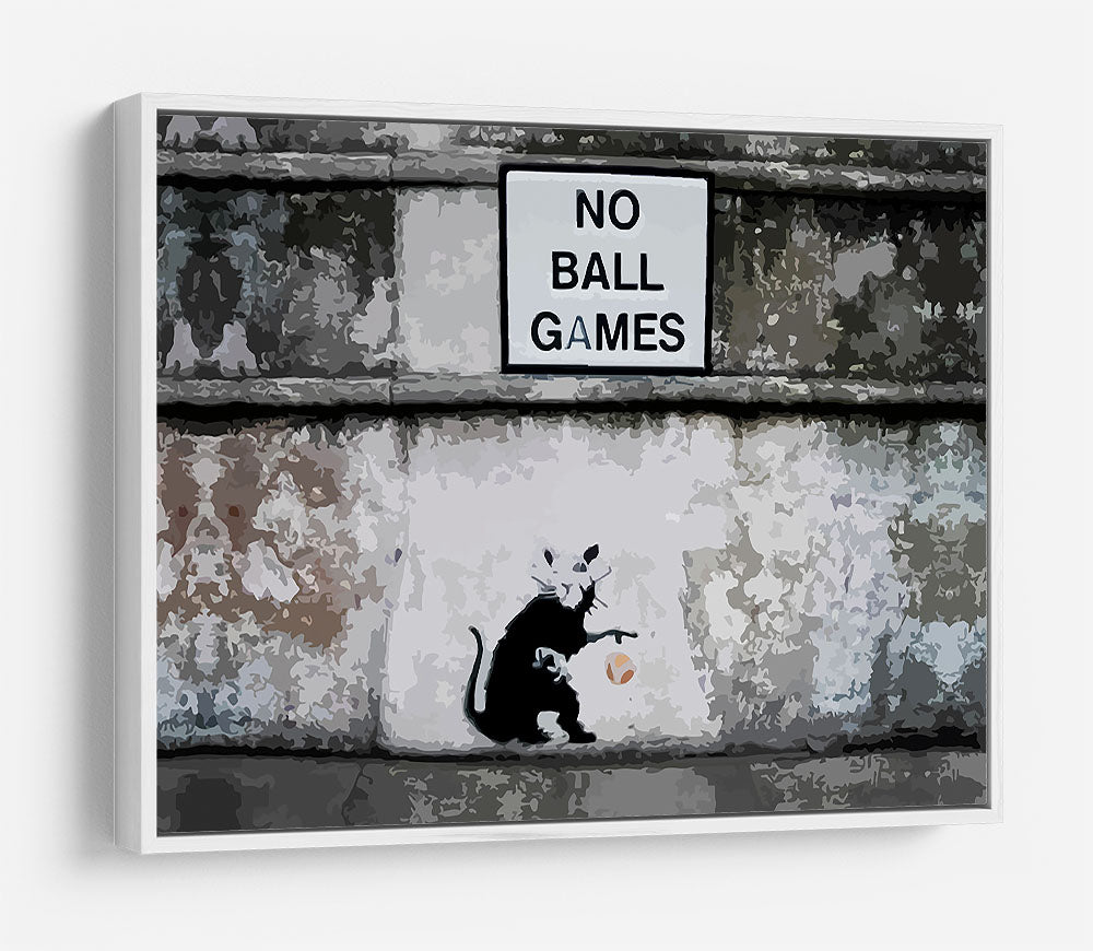 Banksy No Ball Games Rat HD Metal Print - Canvas Art Rocks - 7