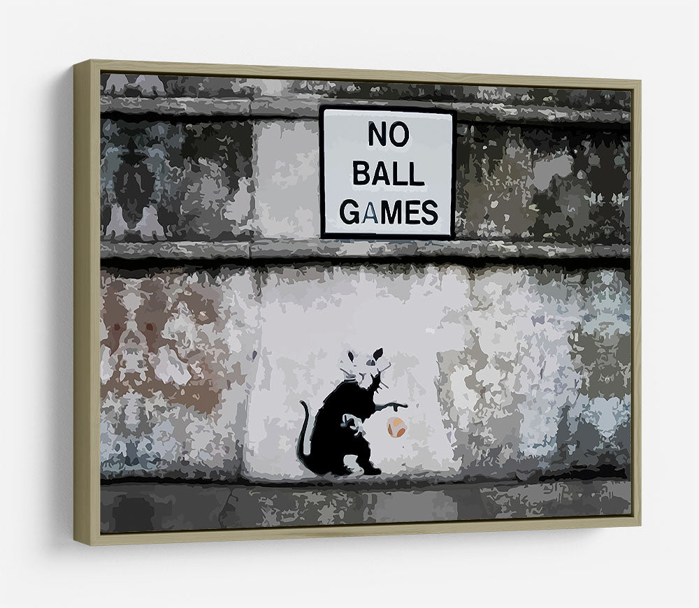Banksy No Ball Games Rat HD Metal Print - Canvas Art Rocks - 8