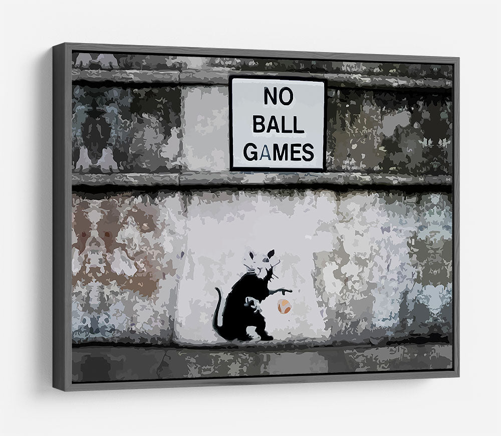 Banksy No Ball Games Rat HD Metal Print - Canvas Art Rocks - 9