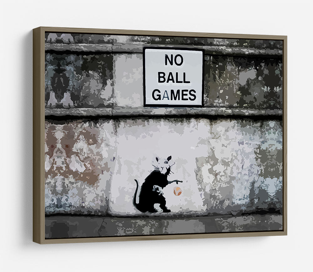 Banksy No Ball Games Rat HD Metal Print - Canvas Art Rocks - 10