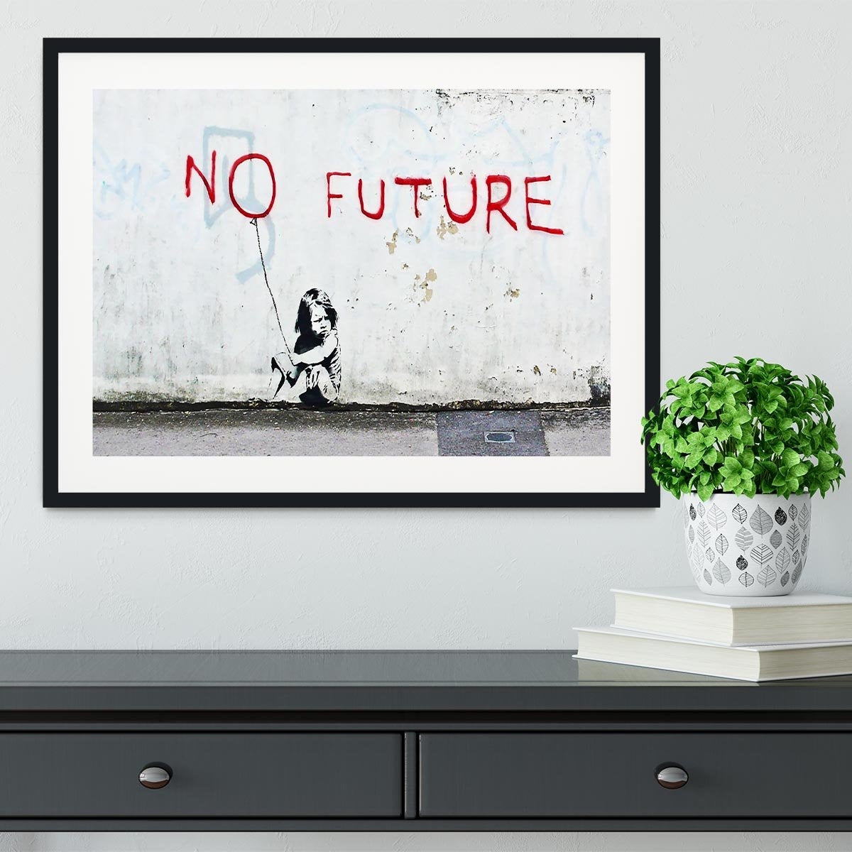 Banksy No Future Framed Print - Canvas Art Rocks - 1