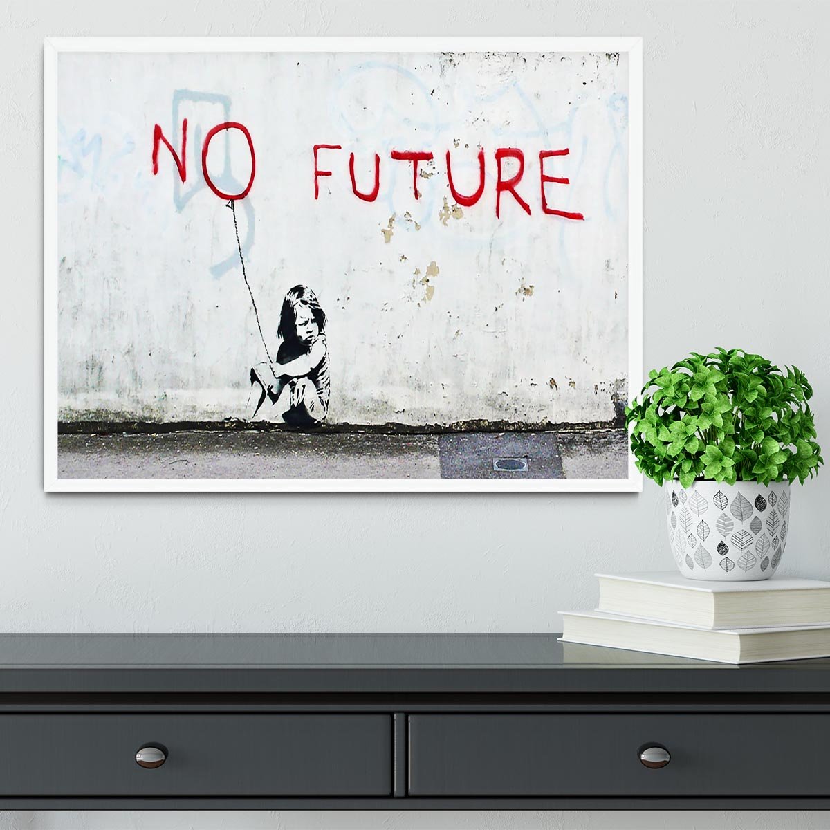 Banksy No Future Framed Print - Canvas Art Rocks -6